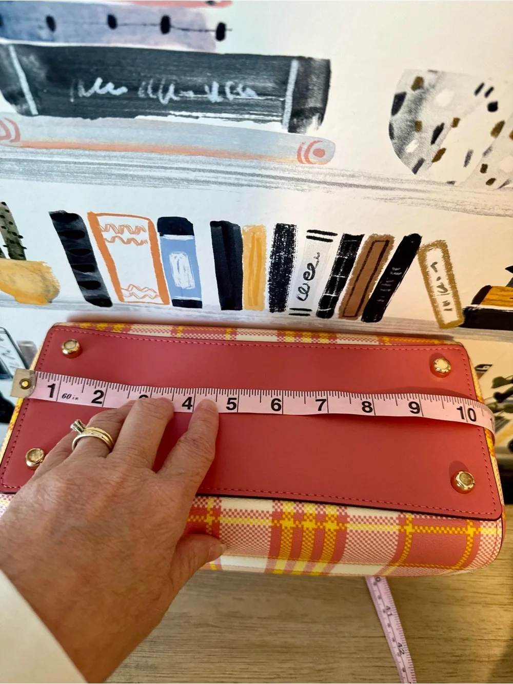 Coach Pink Yellow Plaid Dome Satchel - Picture 13 of 16